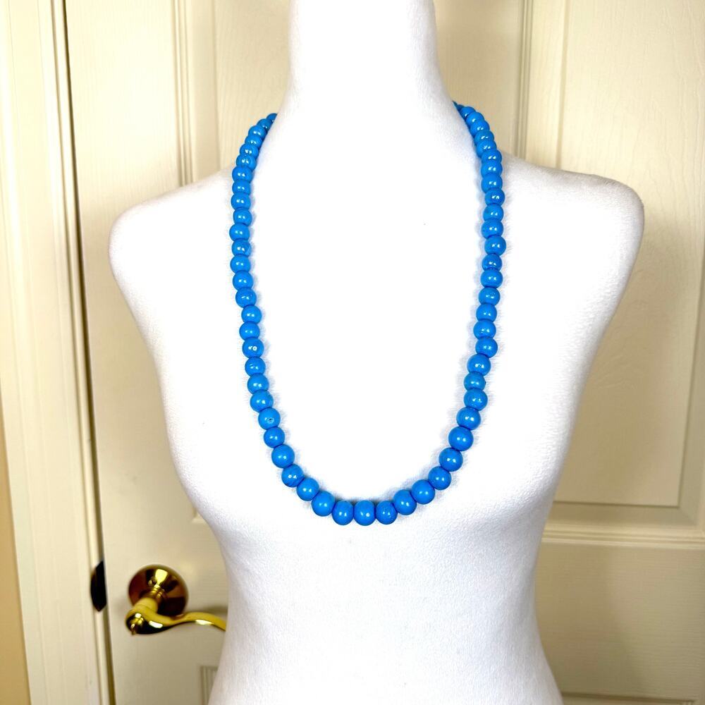 African Trade Beads Bright Blue Clay Ceramic Likely Krobo Vintage